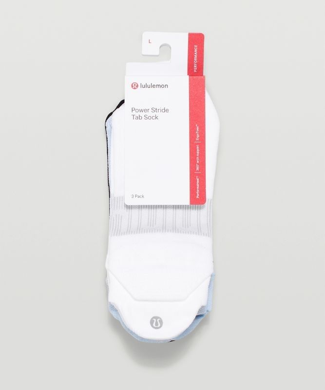 Lululemon Power Stride Tab Sock 3 Pack Strumpor Accessories Vita Blå Beige Svarta | ZNCX-47193