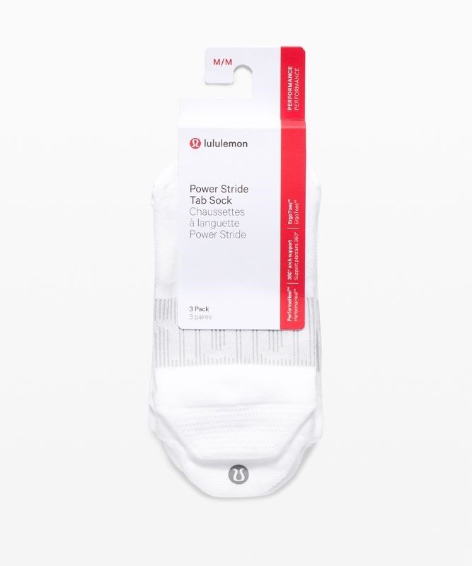 Lululemon Power Stride Tab Sock 3 Pack Strumpor Accessories Vita | VFOC-09126