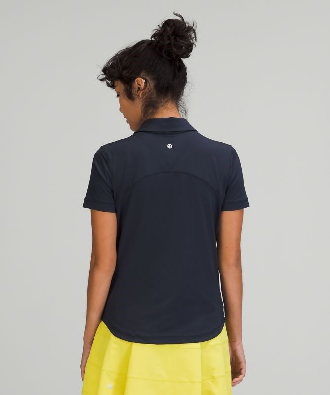 Lululemon Quick-Drying Short Sleeve Polo Shirt Blast Dam Marinblå | OVHD-59860