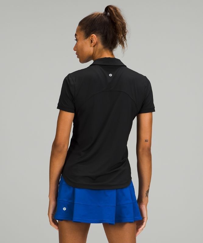 Lululemon Quick-Drying Short Sleeve Polo Shirt Blast Dam Svarta | HZJS-89275