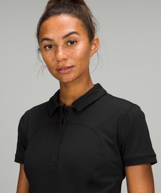 Lululemon Quick-Drying Short Sleeve Polo Shirt Blast Dam Svarta | HZJS-89275