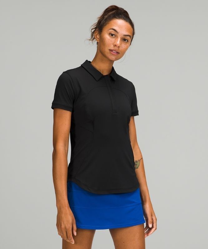 Lululemon Quick-Drying Short Sleeve Polo Shirt Blast Dam Svarta | HZJS-89275
