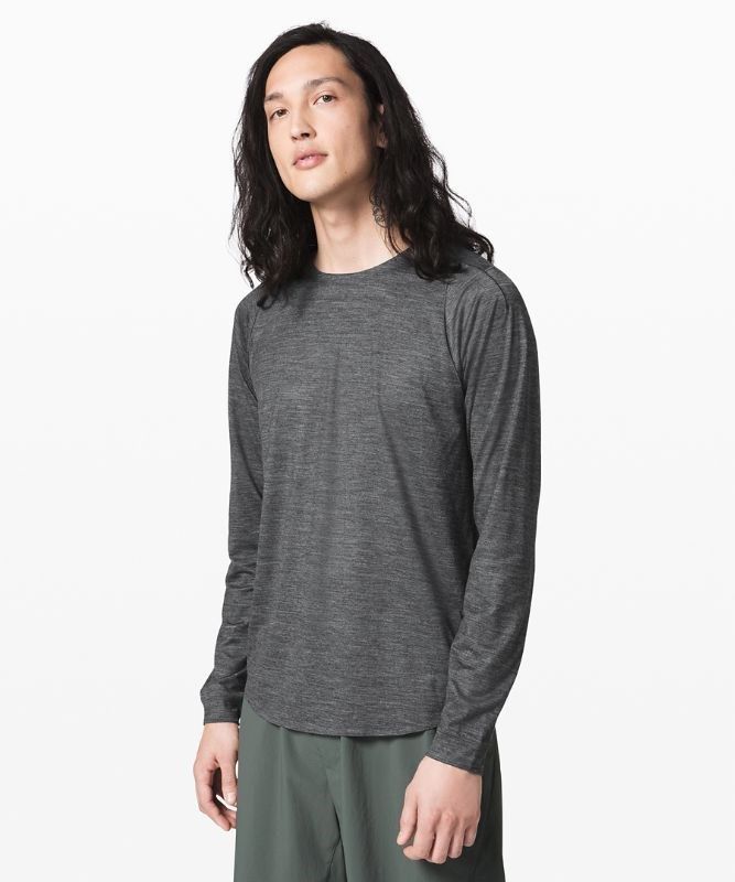 Lululemon Refract LS Tee Blast Herr Svarta | UDMT-96281