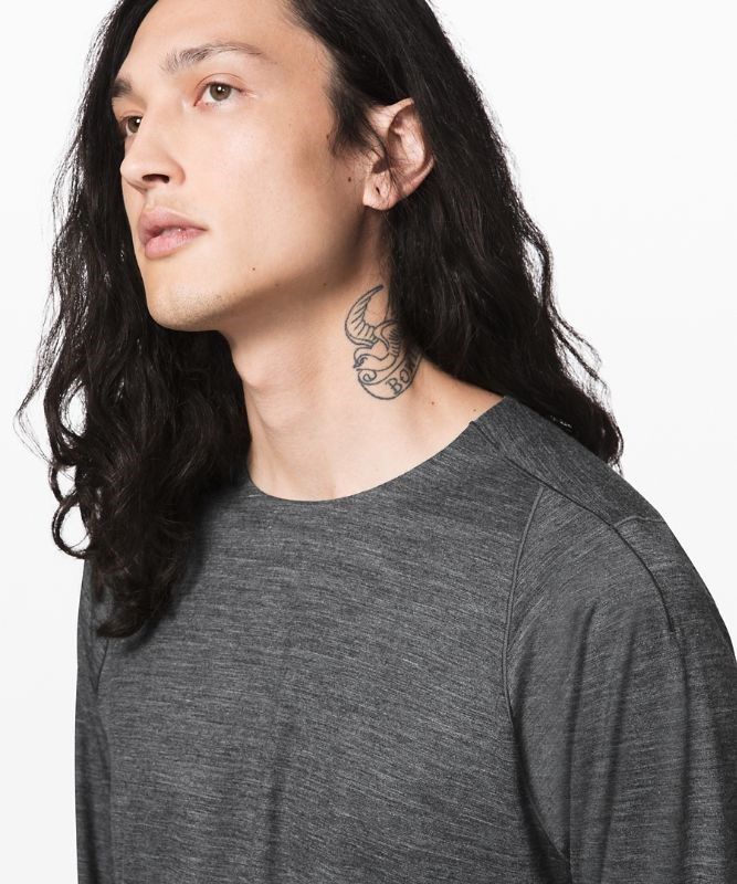 Lululemon Refract LS Tee Blast Herr Svarta | UDMT-96281