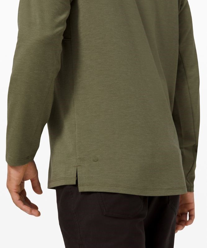Lululemon Reinstate Long Sleeve Henley Blast Herr Olivgröna | GDZF-16753