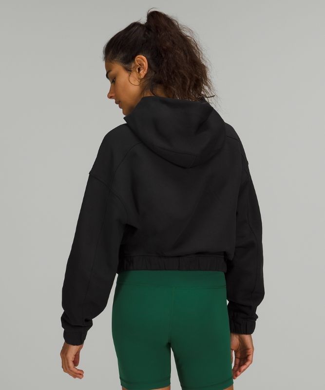 Lululemon Relaxed Cropped Hoodie Hoodie Dam Svarta | JTPA-91352