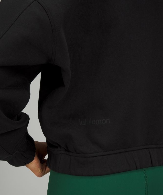 Lululemon Relaxed Cropped Hoodie Hoodie Dam Svarta | JTPA-91352