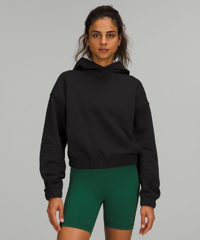 Lululemon Relaxed Cropped Hoodie Hoodie Dam Svarta | JTPA-91352