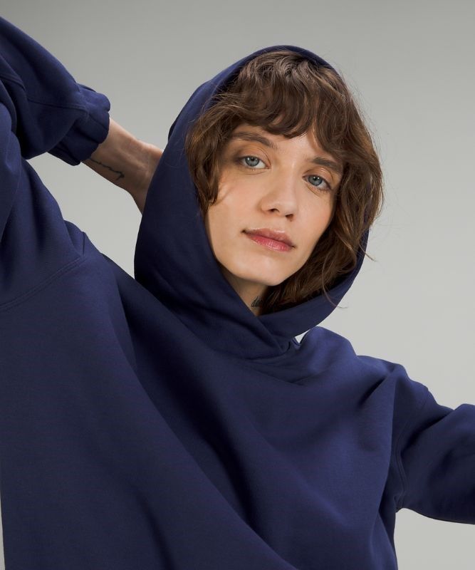 Lululemon Relaxed Cropped Hoodie Hoodie Dam Night Sea | FNAE-85649