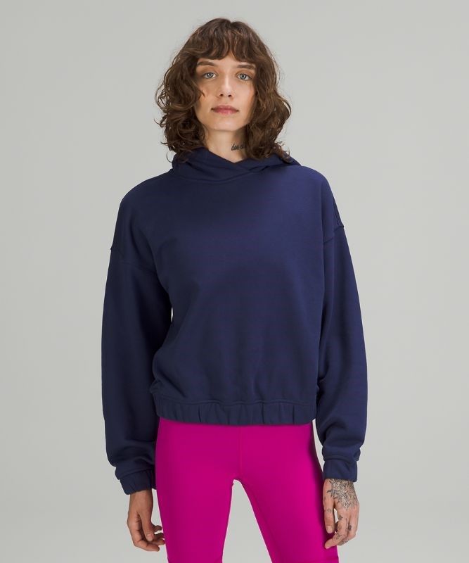 Lululemon Relaxed Cropped Hoodie Hoodie Dam Night Sea | FNAE-85649