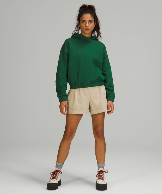 Lululemon Relaxed Cropped Hoodie Hoodie Dam Gröna | FHOR-84173