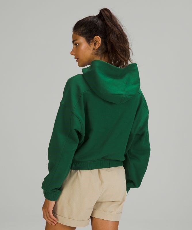 Lululemon Relaxed Cropped Hoodie Hoodie Dam Gröna | FHOR-84173