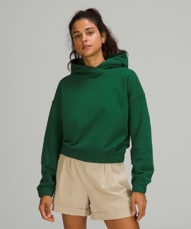 Lululemon Relaxed Cropped Hoodie Hoodie Dam Gröna | FHOR-84173