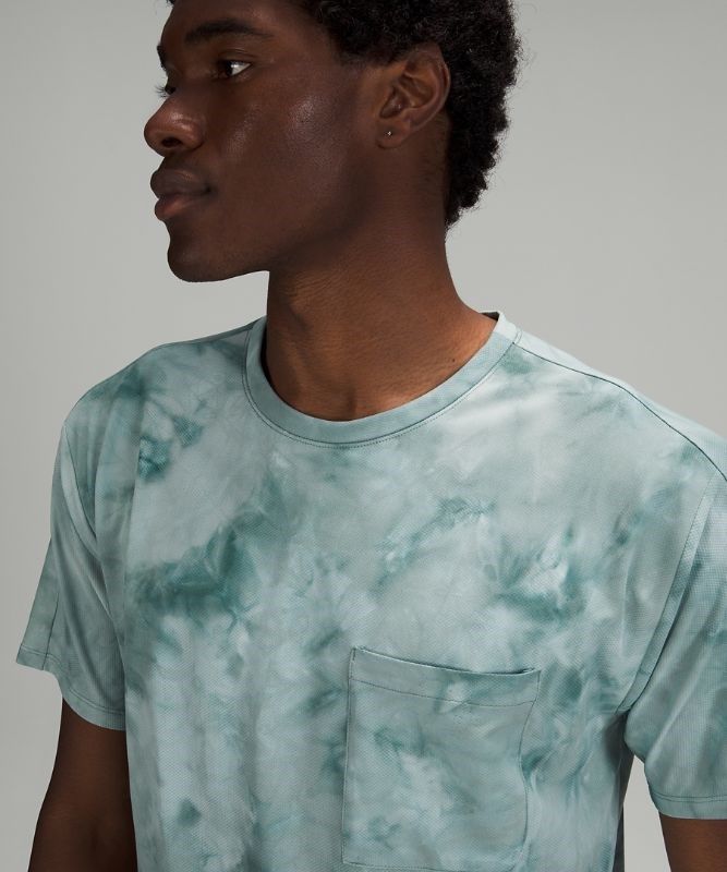 Lululemon Relaxed Mesh Pocketed Short Sleeve Shirt Blast Herr Mintgröna Turkos | KXAS-64357