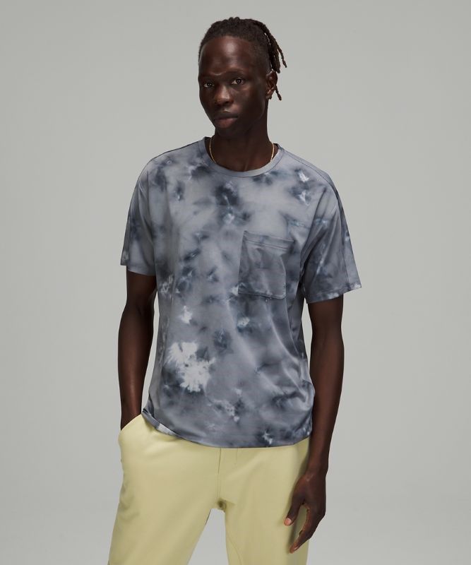 Lululemon Relaxed Mesh Pocketed Short Sleeve Shirt Blast Herr Vita Svarta | BUTG-45876