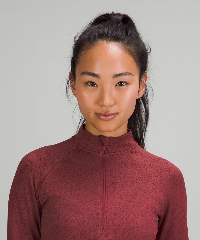 Lululemon Rest Less Cropped 1/2 Zip Blast Dam Vinröda | NFQG-82341