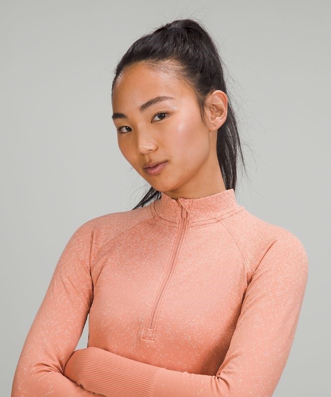 Lululemon Rest Less Cropped 1/2 Zip Blast Dam Rosa Vita | ANLB-28169