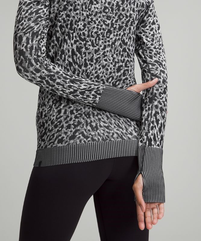 Lululemon Rest Less Pullover Blast Dam Svarta Vita | UODP-09287