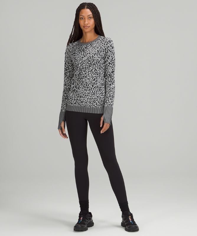 Lululemon Rest Less Pullover Blast Dam Svarta Vita | UODP-09287