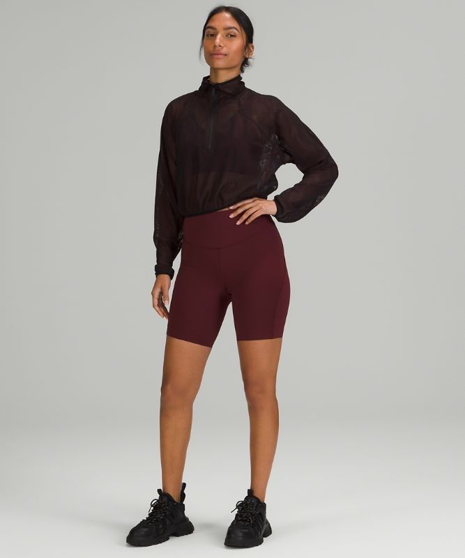 Lululemon Reversible Mesh 1/2 Zip Tröjor Dam Svarta Röda Vinröda | ZTHU-41639