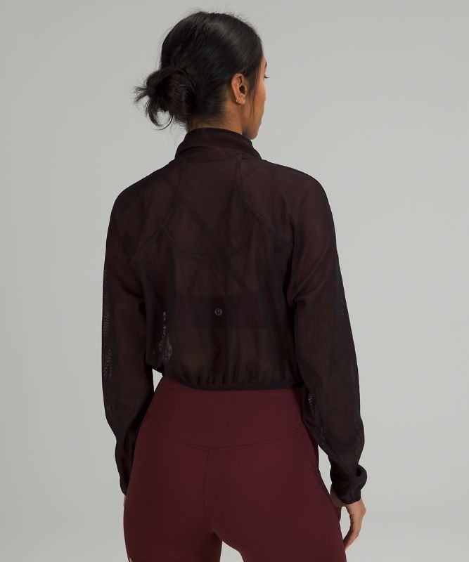 Lululemon Reversible Mesh 1/2 Zip Tröjor Dam Svarta Röda Vinröda | ZTHU-41639