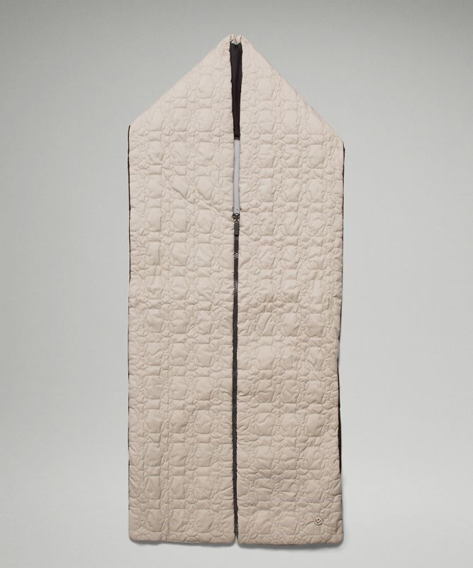 Lululemon Reversible Quilted Zip Scarf Halsduk Accessories Beige Svarta | KMQV-32051
