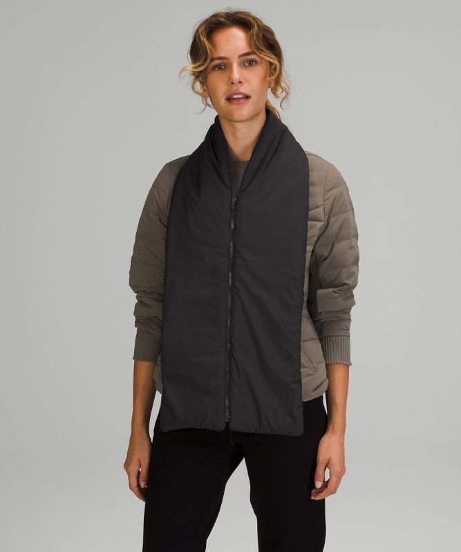 Lululemon Reversible Quilted Zip Scarf Halsduk Accessories Svarta | JXEW-18594