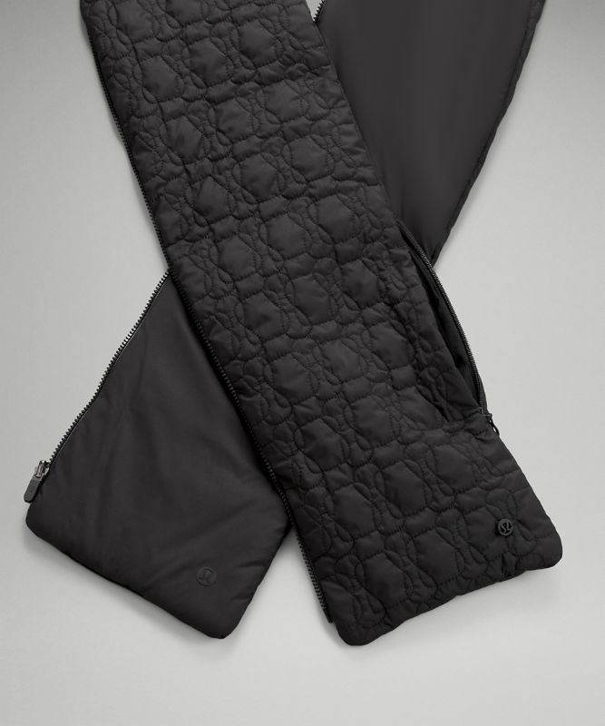 Lululemon Reversible Quilted Zip Scarf Halsduk Accessories Svarta | JXEW-18594