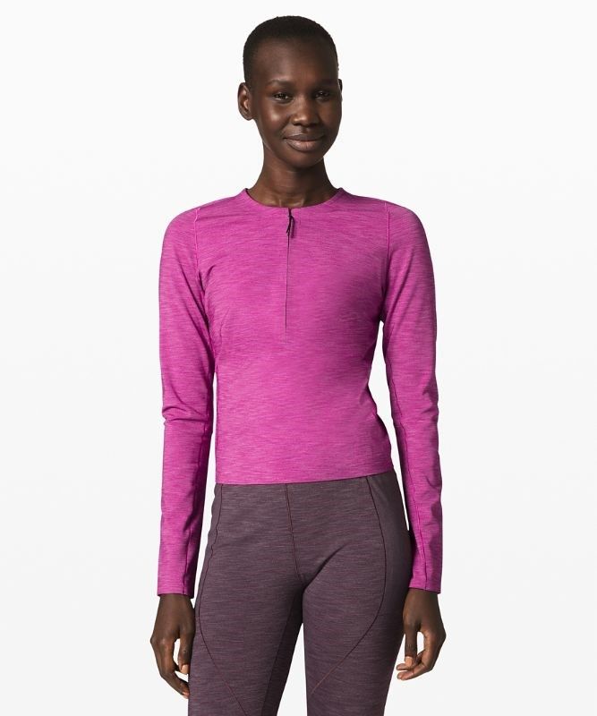Lululemon Reykur Long Sleeve Blast Dam Mörk | RATZ-08742
