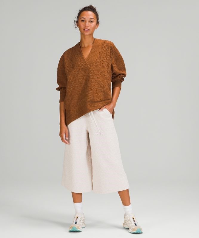 Lululemon Rippled V-Neck Pullover Tröjor Dam Koppar Bruna | ADBX-62508