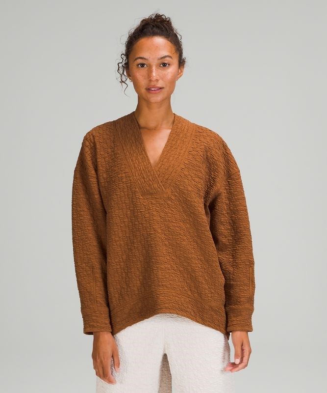 Lululemon Rippled V-Neck Pullover Tröjor Dam Koppar Bruna | ADBX-62508