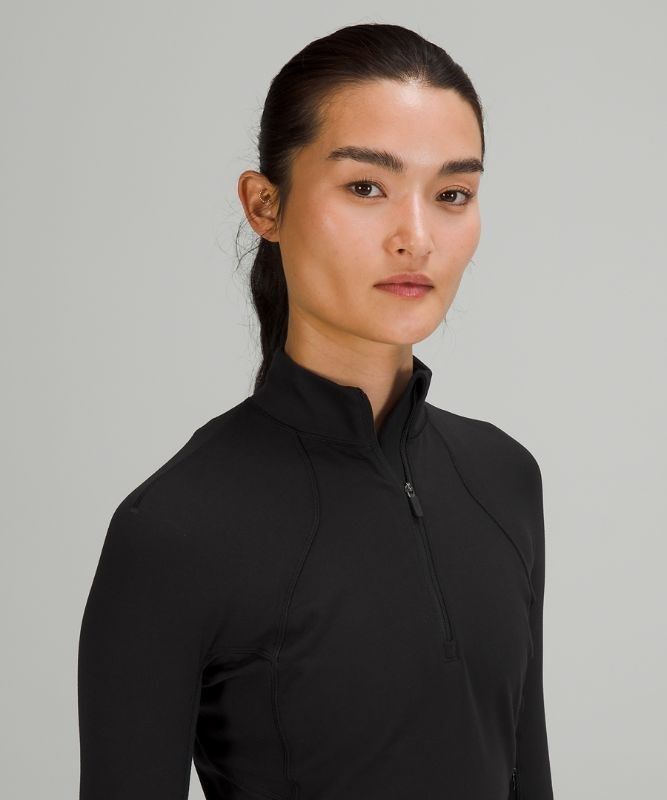 Lululemon Rulu Run Cropped Half-Zip Tröjor Dam Svarta | CVEB-96243