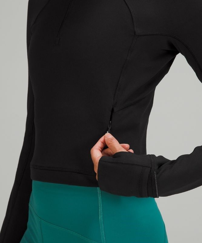 Lululemon Rulu Run Cropped Half-Zip Tröjor Dam Svarta | CVEB-96243
