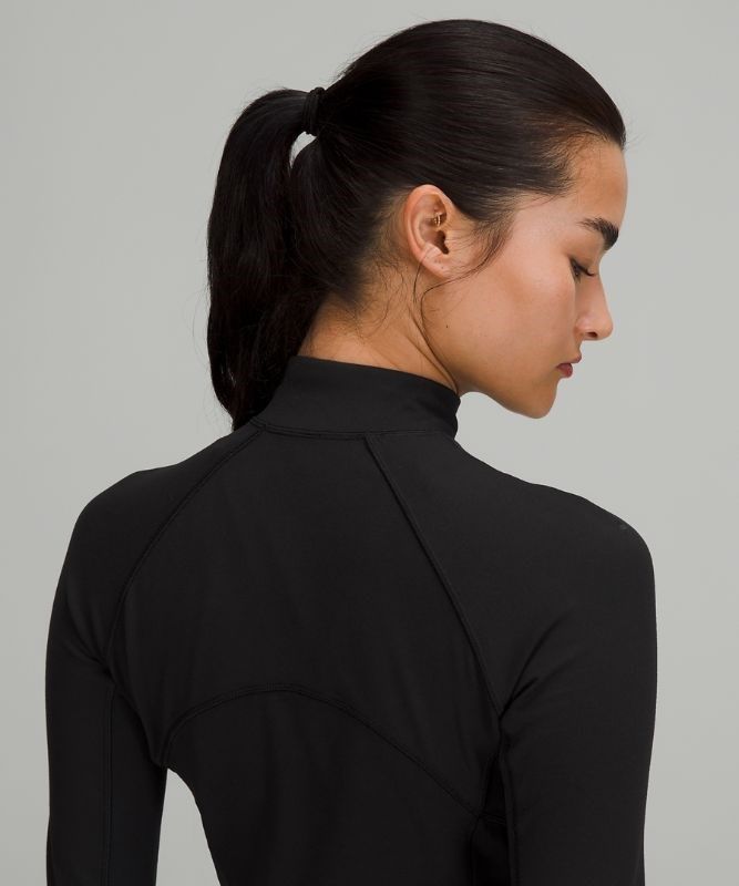 Lululemon Rulu Run Cropped Half-Zip Tröjor Dam Svarta | CVEB-96243