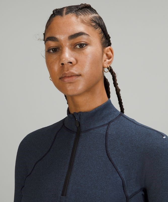 Lululemon Rulu Run Cropped Half-Zip Tröjor Dam Marinblå Svarta | ADIX-40325