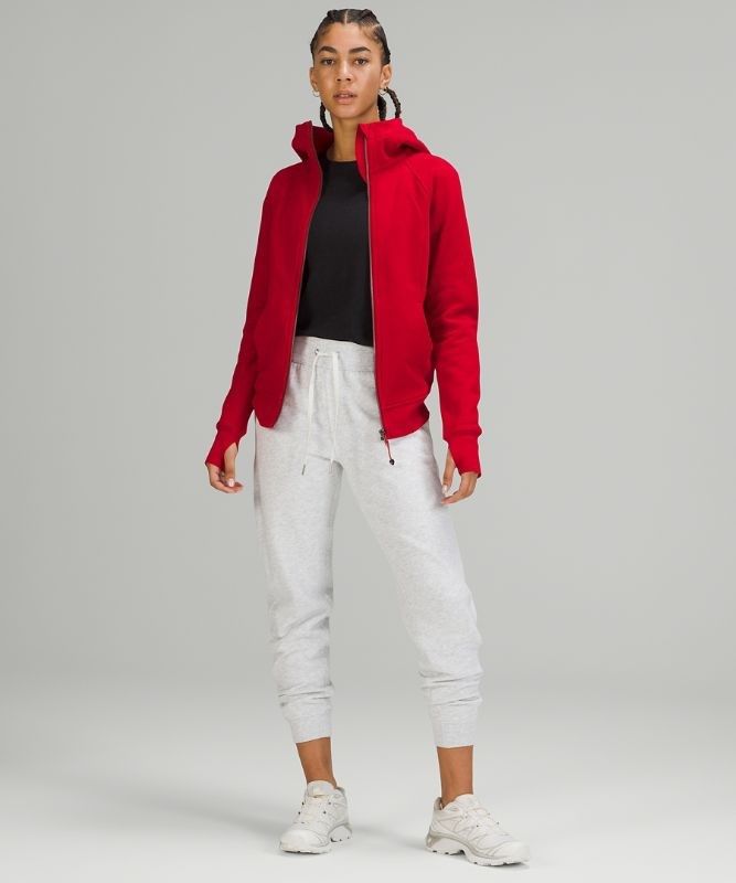 Lululemon Scuba Hoodie Light Cotton Fleece Tröjor Dam Mörkröda | BSUO-25043