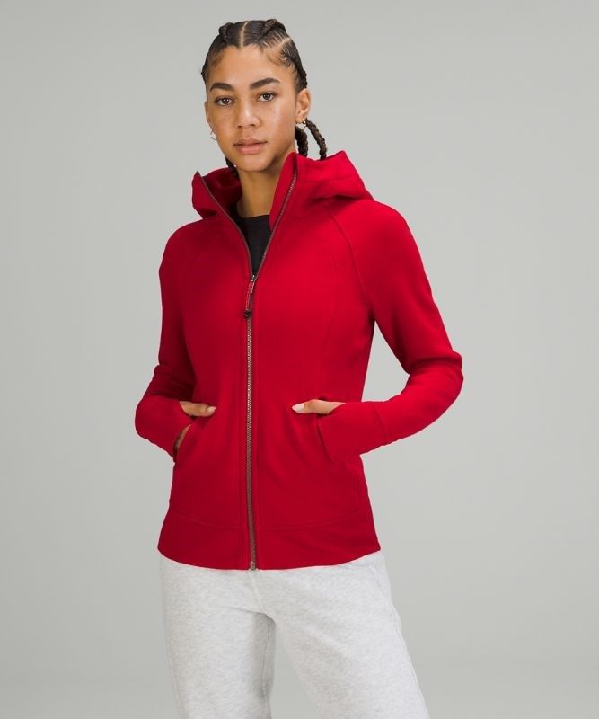 Lululemon Scuba Hoodie Light Cotton Fleece Tröjor Dam Mörkröda | BSUO-25043