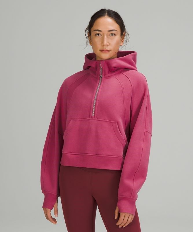 Lululemon Scuba Oversized 1/2 Zip Hoodie Hoodie Dam Rosa | MGRF-45763