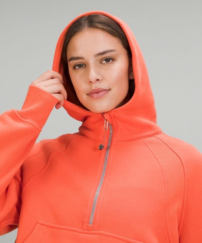Lululemon Scuba Oversized 1/2 Zip Hoodie Hoodie Dam Korall | JCNF-71923