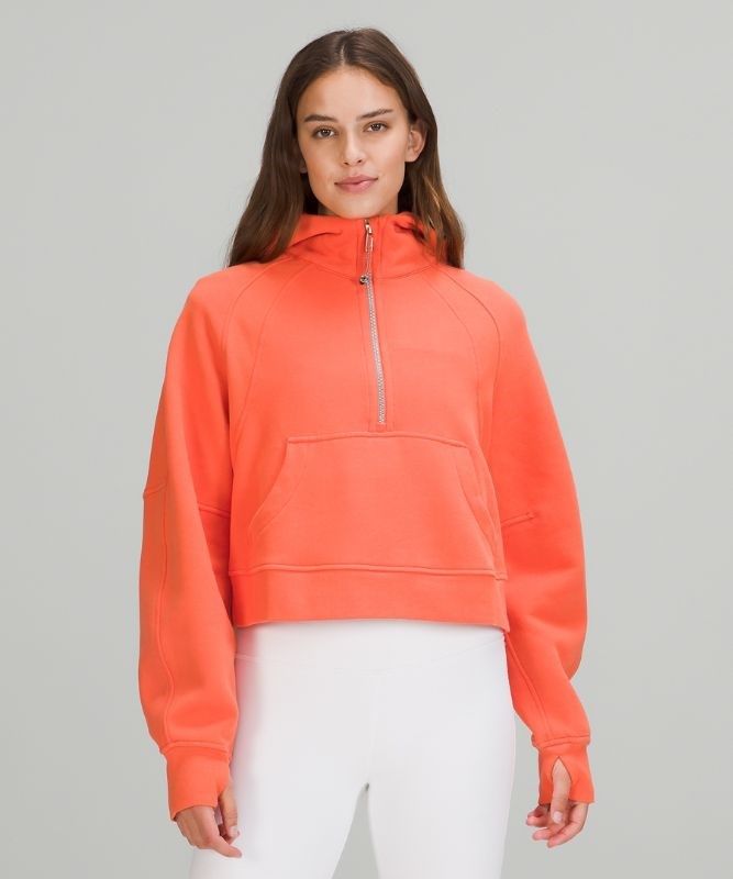 Lululemon Scuba Oversized 1/2 Zip Hoodie Hoodie Dam Korall | JCNF-71923