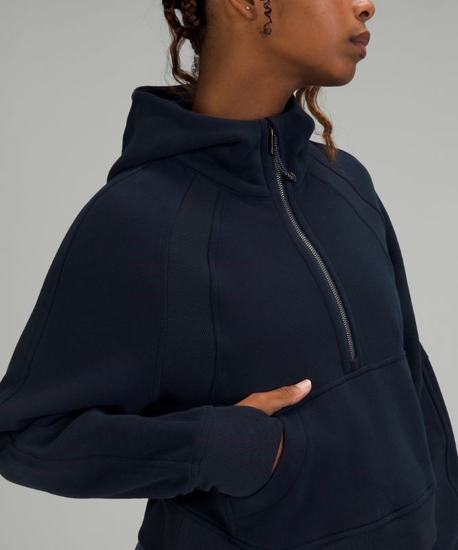 Lululemon Scuba Oversized 1/2 Zip Hoodie Hoodie Dam Marinblå | YHSD-21879