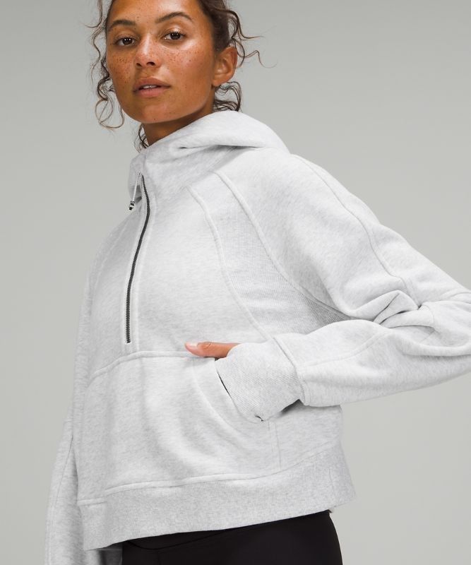 Lululemon Scuba Oversized 1/2 Zip Hoodie Hoodie Dam Ljusgrå | HXKJ-15096