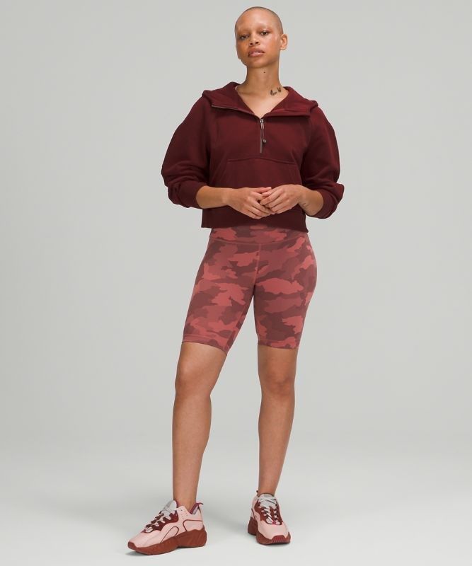 Lululemon Scuba Oversized 1/2 Zip Hoodie Hoodie Dam Röda Vinröda | ASNO-74956