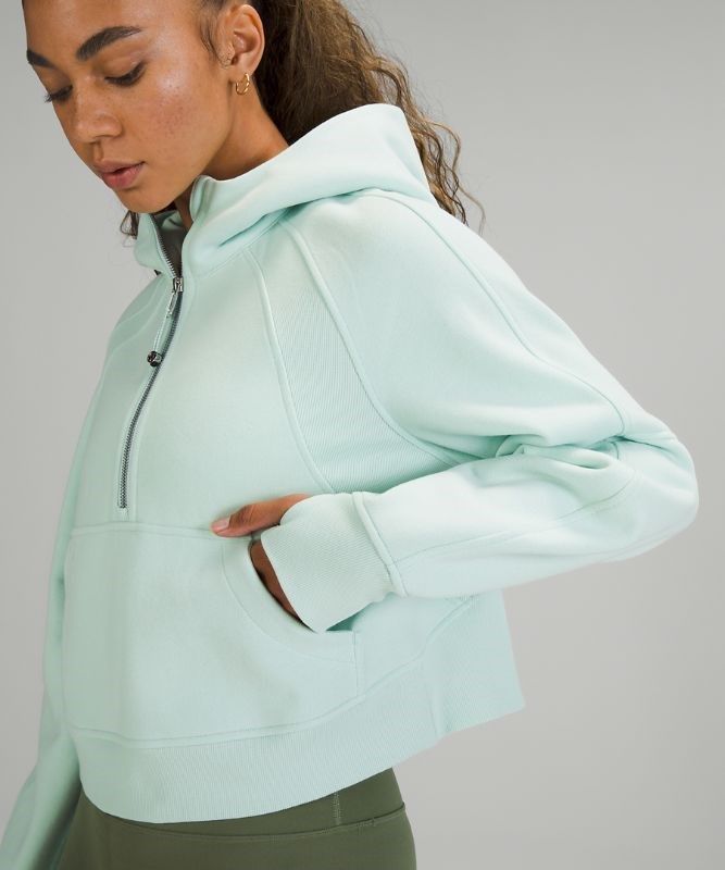 Lululemon Scuba Oversized 1/2 Zip Hoodie Hoodie Dam Mintgröna | VWYL-89415