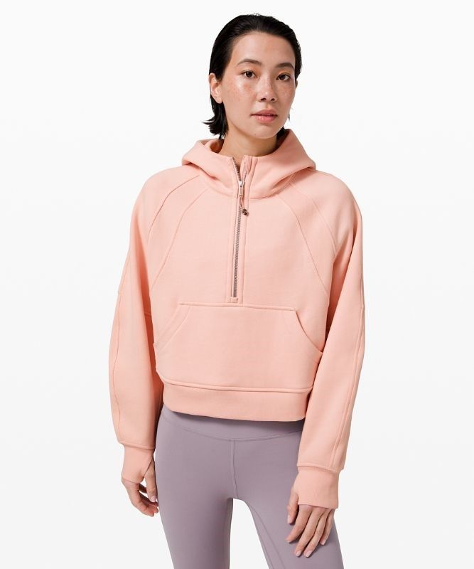 Lululemon Scuba Oversized Half-Zip Hoodie Hoodie Dam Rosa Vita | OEUS-42970