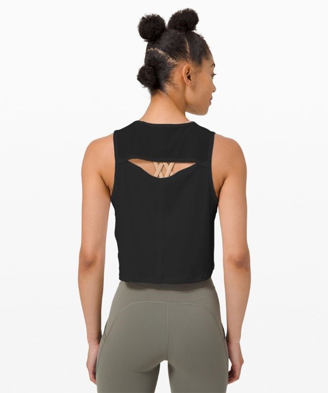 Lululemon Sculpt Cropped Tank Blast Dam Svarta | ARSO-89675