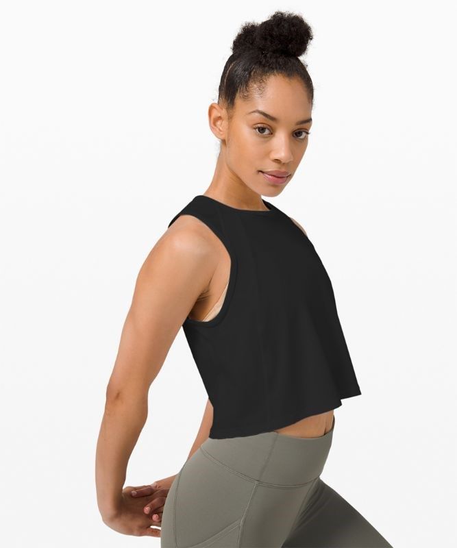 Lululemon Sculpt Cropped Tank Blast Dam Svarta | ARSO-89675