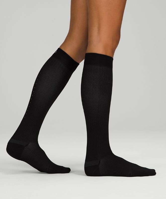 Lululemon SeaWheeze MicroPillow Compression Run Sock Knee High Strumpor Accessories Svarta | UCOY-42019