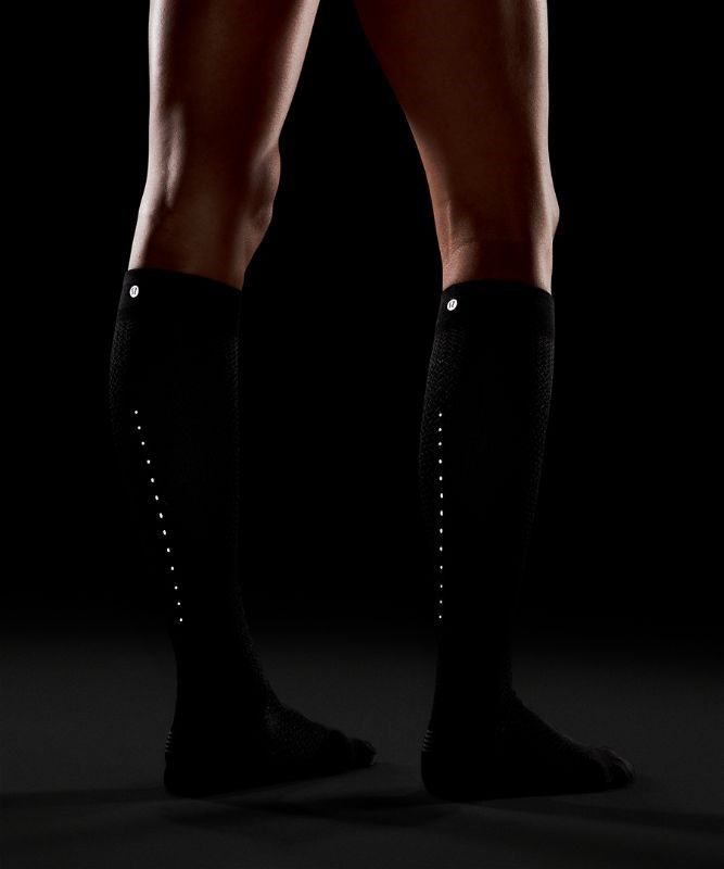 Lululemon SeaWheeze MicroPillow Compression Run Sock Knee High Strumpor Accessories Svarta | UCOY-42019
