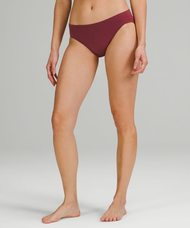 Lululemon Seamless Mid-Rise Bikini Underkläder Dam Vinröda | WEMP-21637